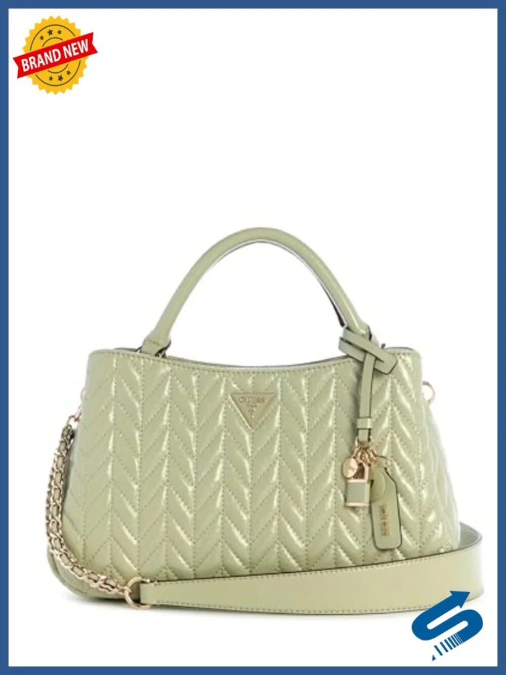 PU Satchel with Triple Compartments, Gold Hardware, Top Handle